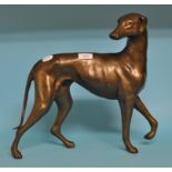 A bronzed model, of a greyhound,