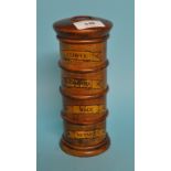 A four section spice tower, 19 cm high