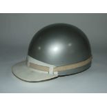 A late 1950s/early 1960s Everoak ACU racing crash helmet, with detachable peak and leather lining,