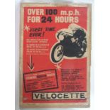 A Velocette over 100 mph for 24 hours First Time Ever poster, and two others,