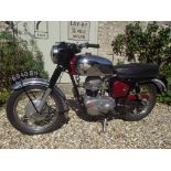 A 1963 Royal Enfield Crusader Sports, registration number 6940 BH, chrome and red.