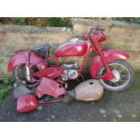 A circa 1959 Monet & Goyon Roulant 125/S6VS, restoration project, red.