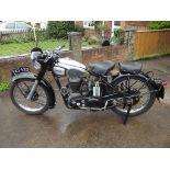 A 1951 Norton Big 4, registration number VAS 420, frame number F339832, silver and black.