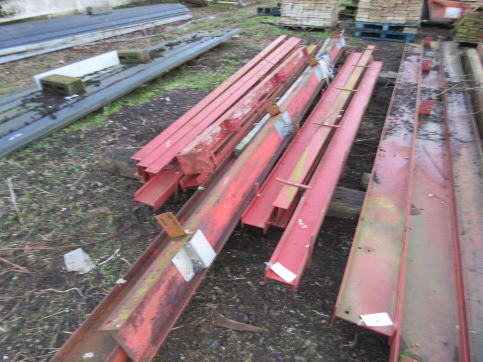 Qty steel RSJ girders, various lengths
