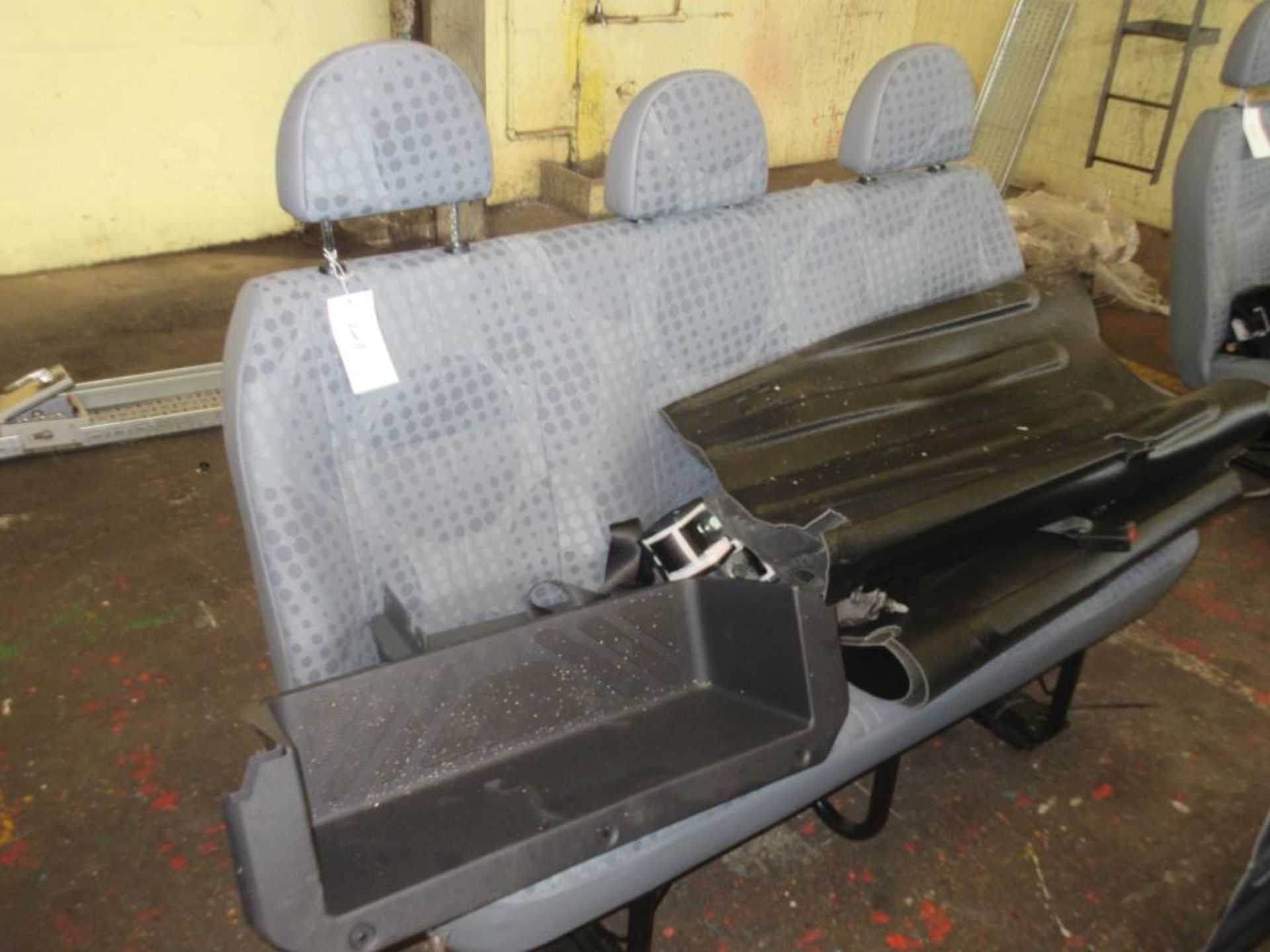 Ford Transit 3 seat rear bench seat with seat belts, plastic step and rubber floor mat (unused)