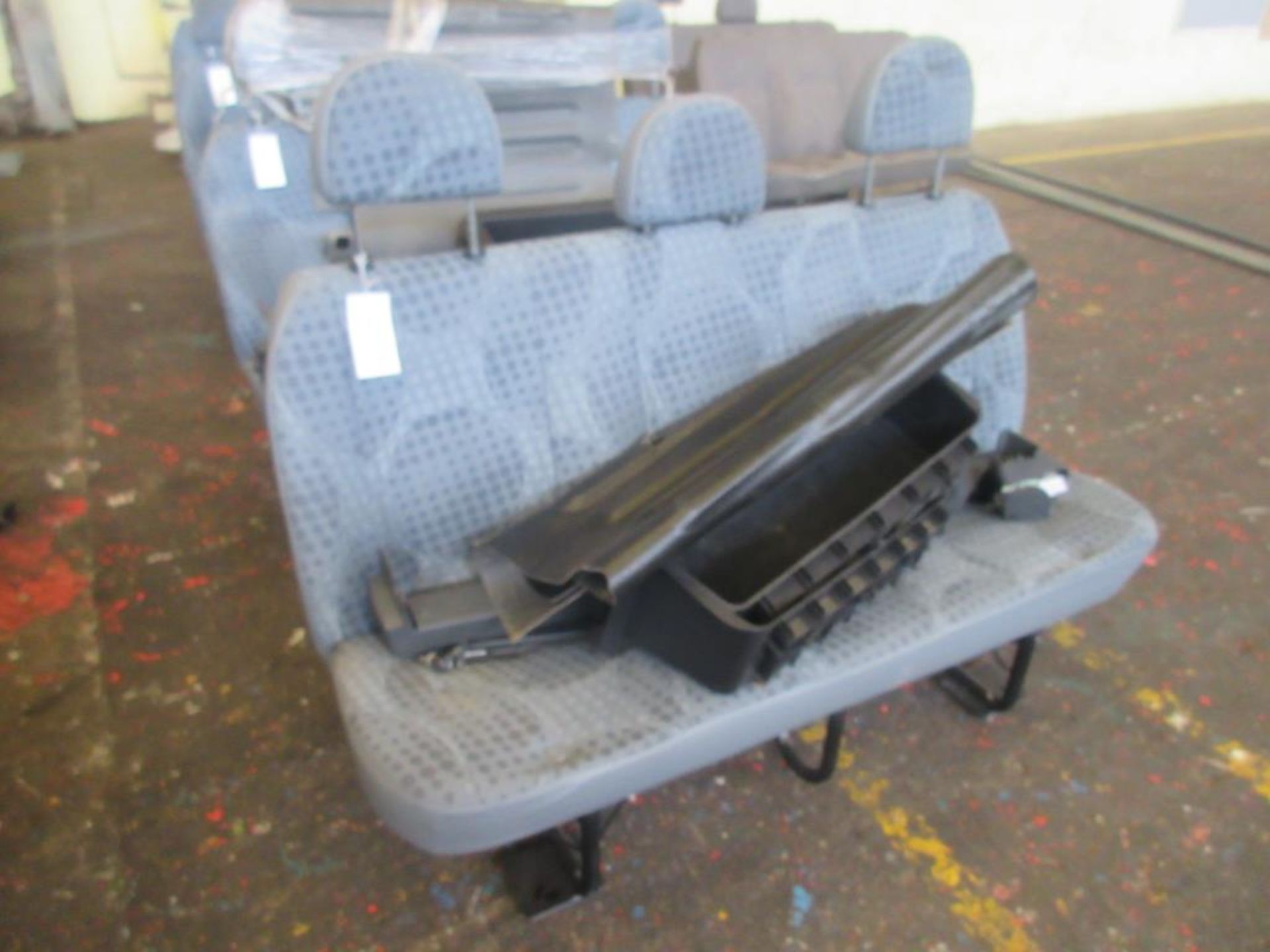 Ford Transit 3 seat rear bench seat with seat belts, plastic step and rubber floor mat (unused)