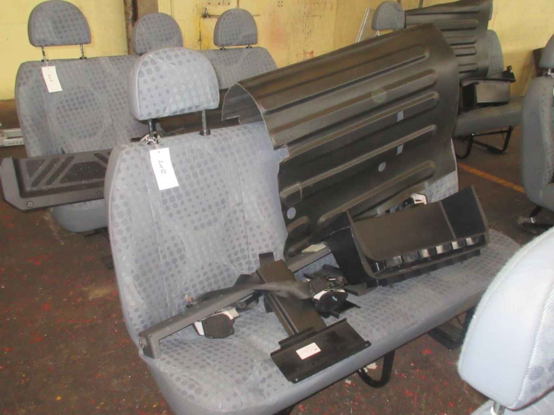 Ford Transit 3 seat rear bench seat with seat belts, plastic step and rubber floor mat (unused)