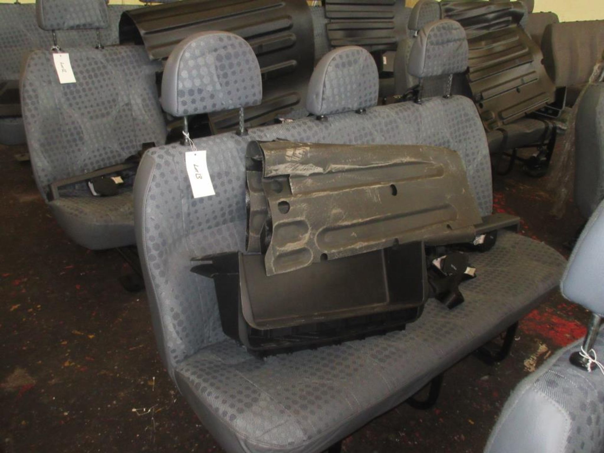 Ford Transit 3 seat rear bench seat with seat belts, plastic step and rubber floor mat (unused)