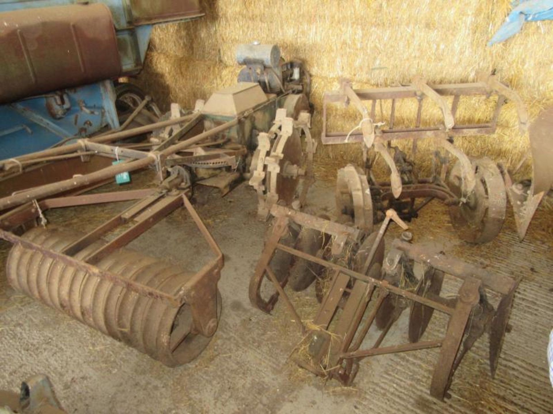 Trusty pedestrian tractor c/w roller, discs, cultivator and plough attachments