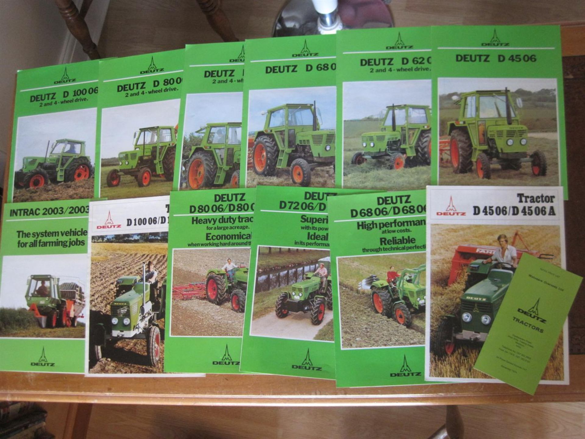 Deutz, Tractor brochures (12) together with 1974 retail price list