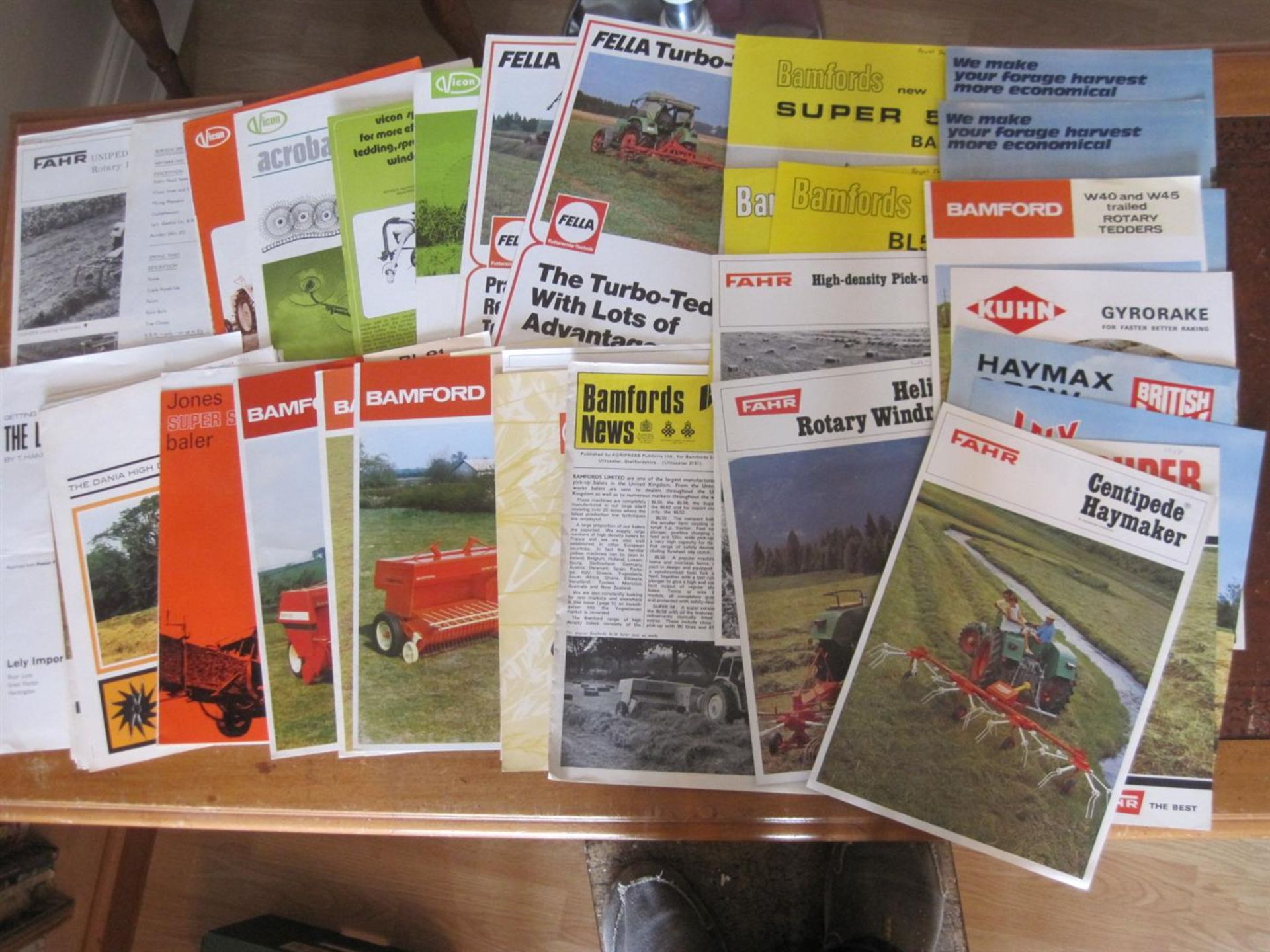 Balers/Hay Tedders, a large quantity of brochures covering Bamfords, Kuhn, Fahr, Lely, etc.