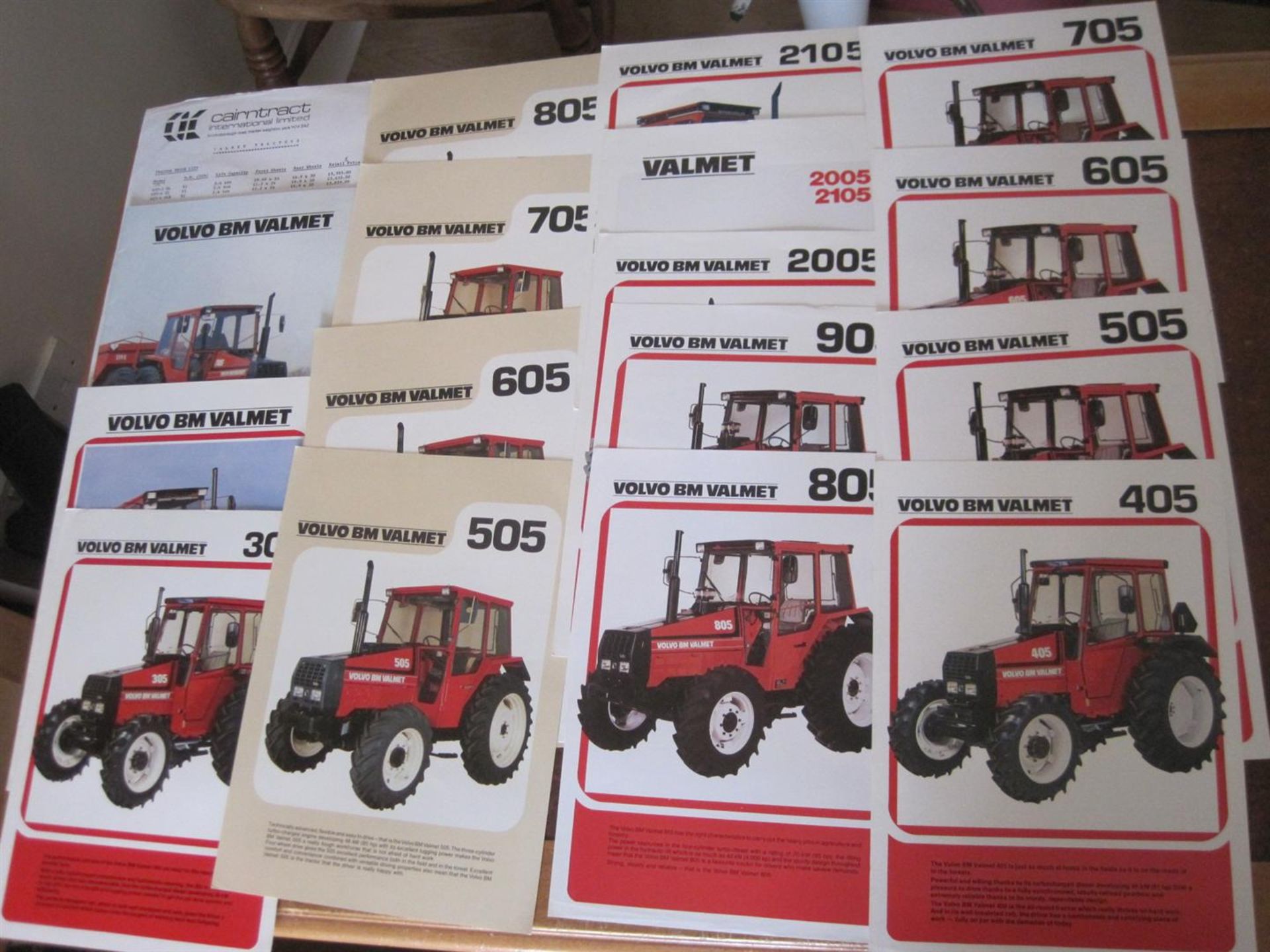 Volvo BM Valmet tractor brochures, a quantity