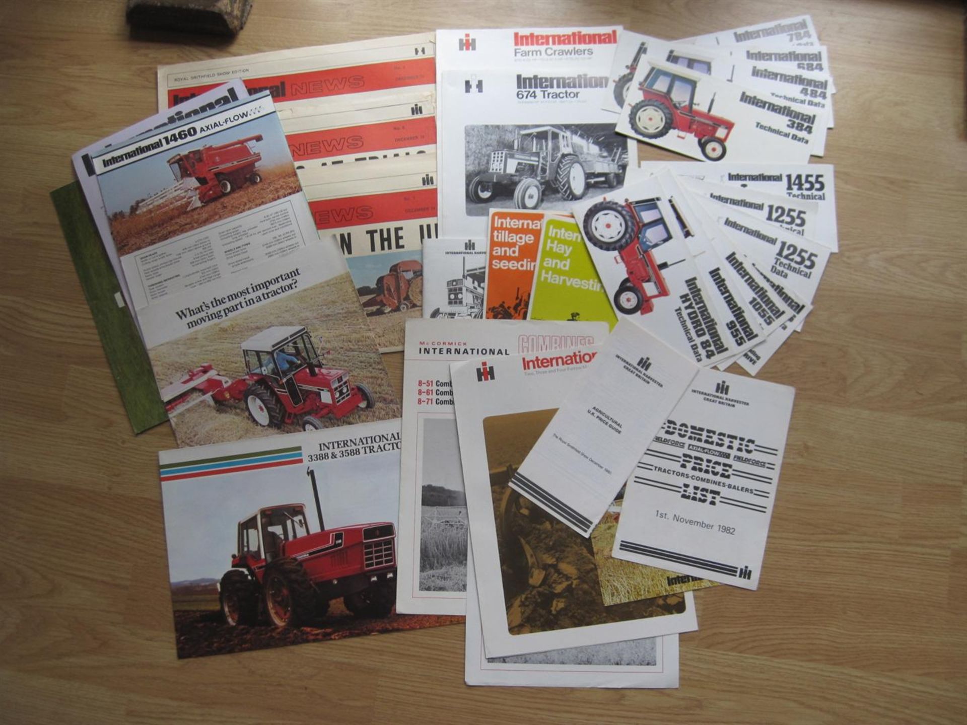 International, a quantity of tractor and combine brochures, early 1970s