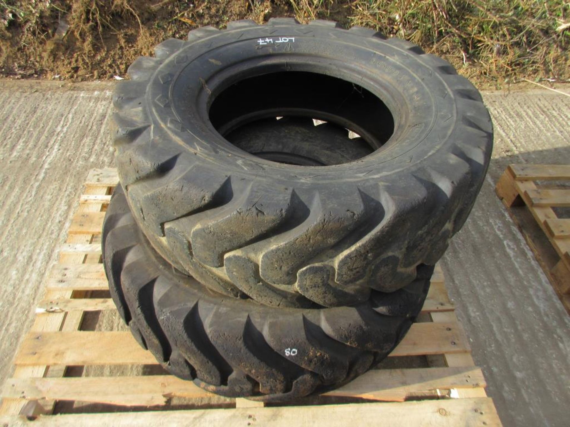 Pair 12.5/80-18 Goodyear tyres