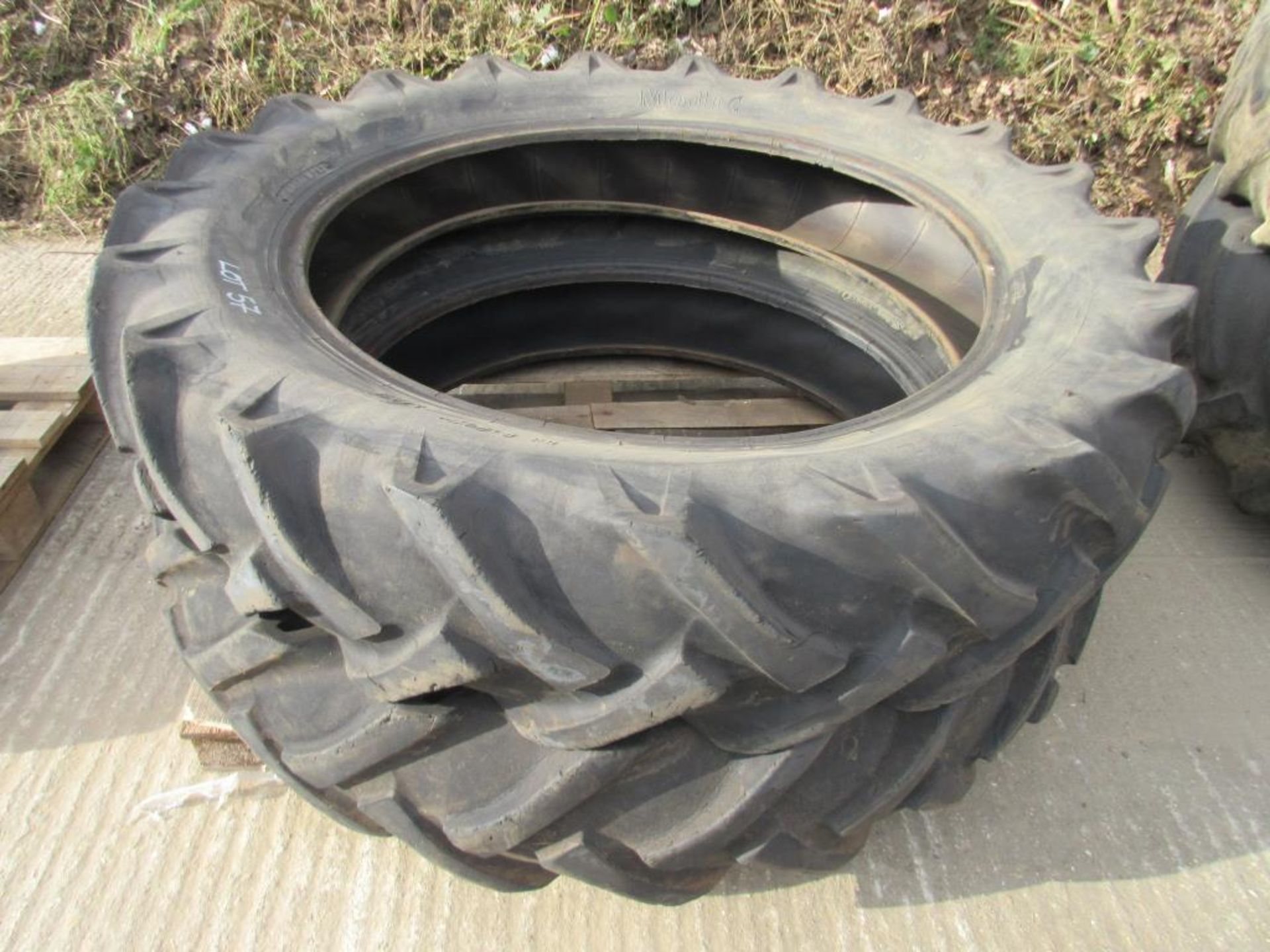 Pair 13.6-38 Continental rear tractor tyres and inner tubes