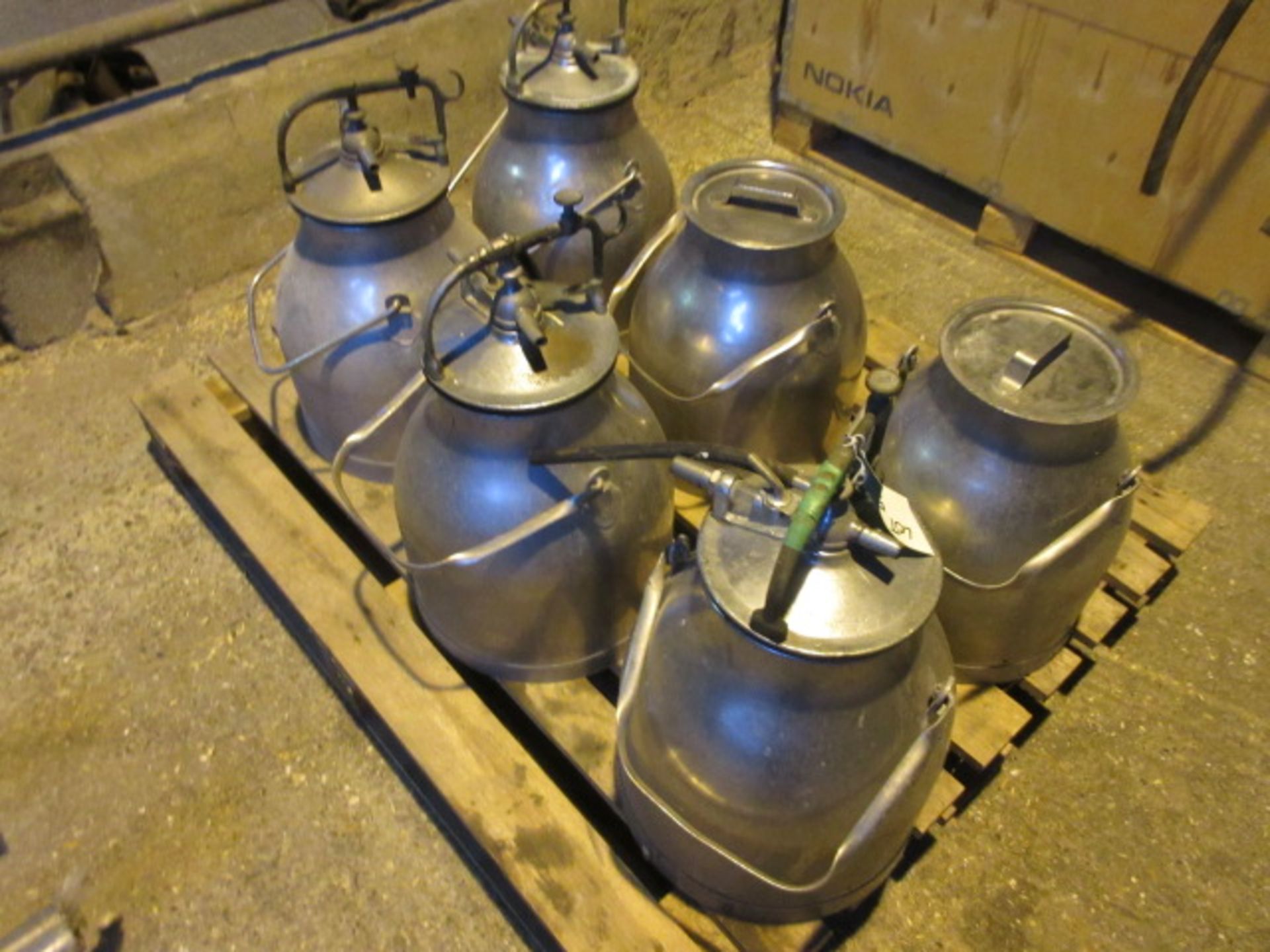 6no. stainless steel milking pales