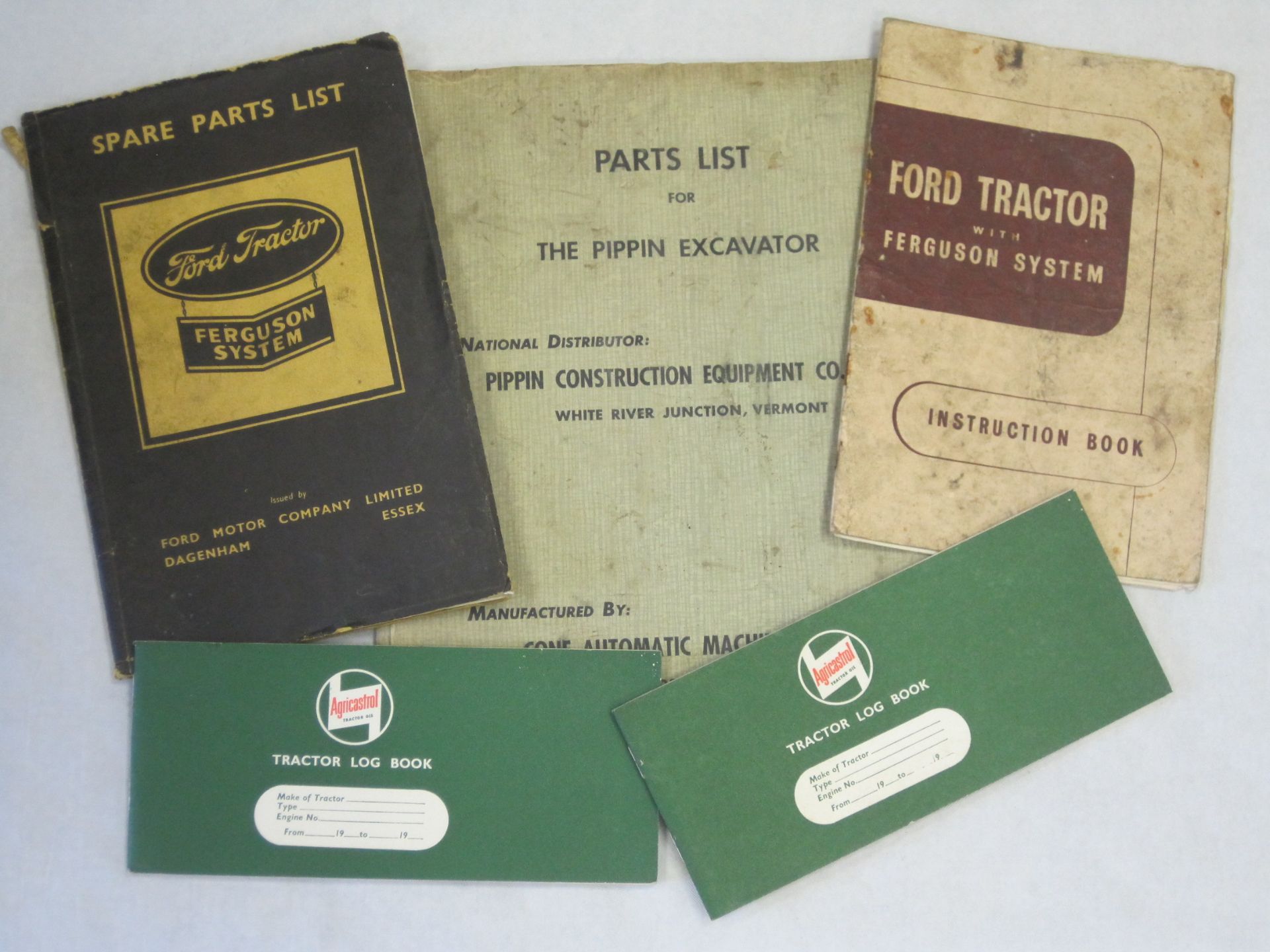 Ford Tractor with Ferguson System instruction book, spare parts list t/w 2no. Agricastrol Tractor