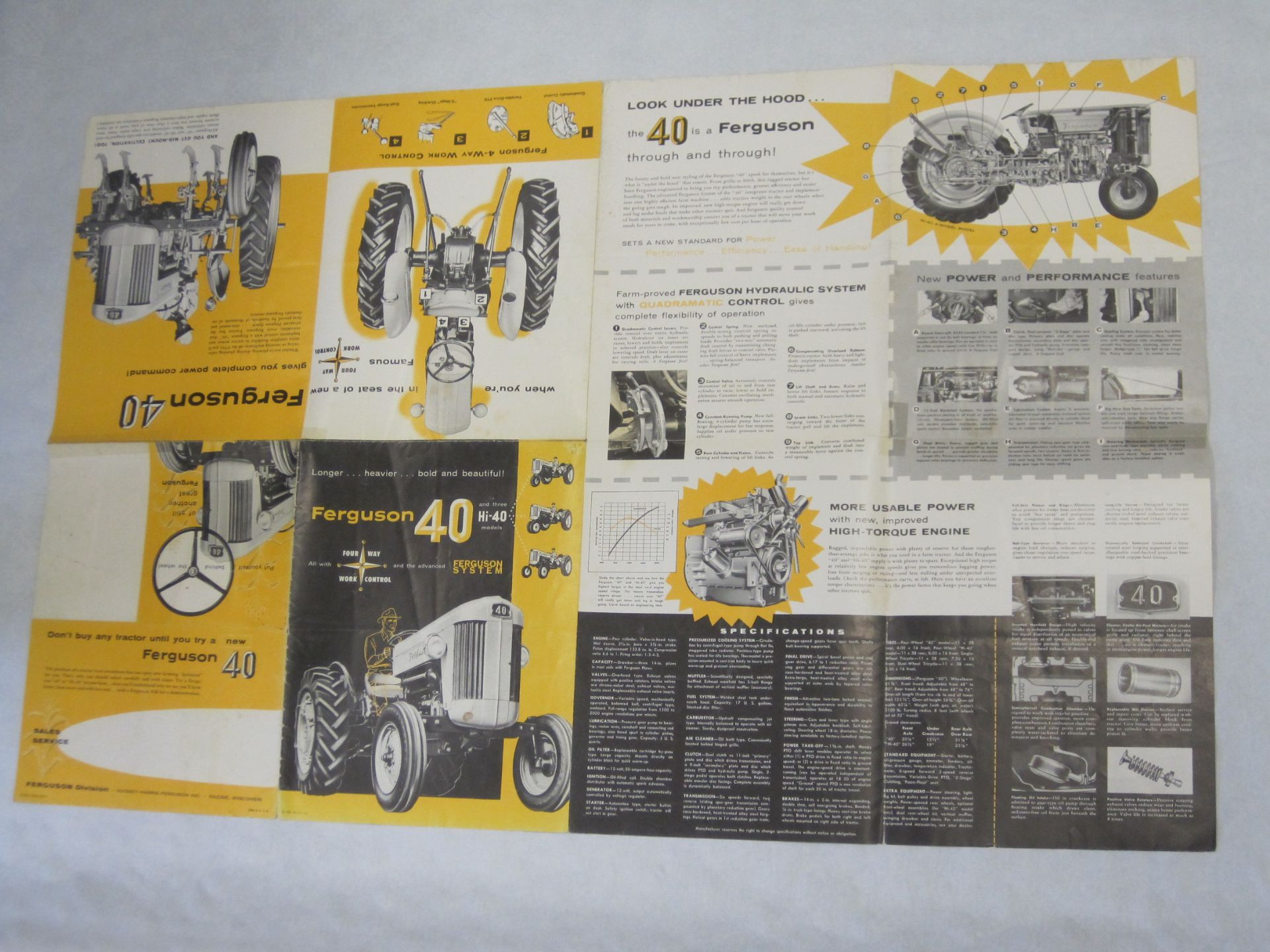 Ferguson 40 a double sided fold out brochure/poster, 1956 - Image 3 of 3