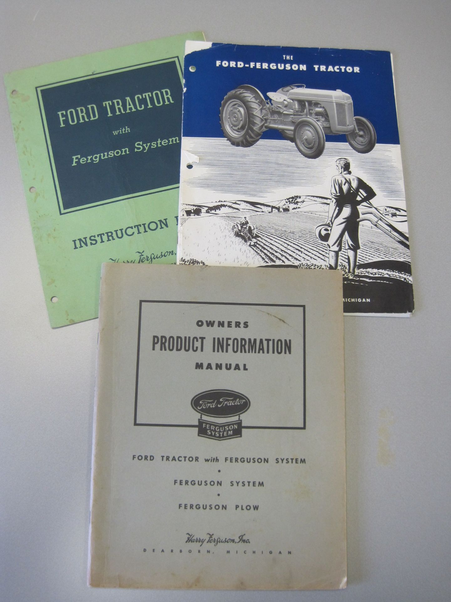 Ford Tractor with Ferguson System Instruction Book, Product Information Manual and 23pp brochure (