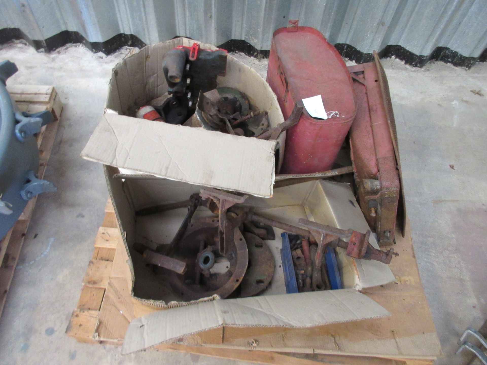 Pallet BMB President spares to include fuel tank, radiator and various other engine spares