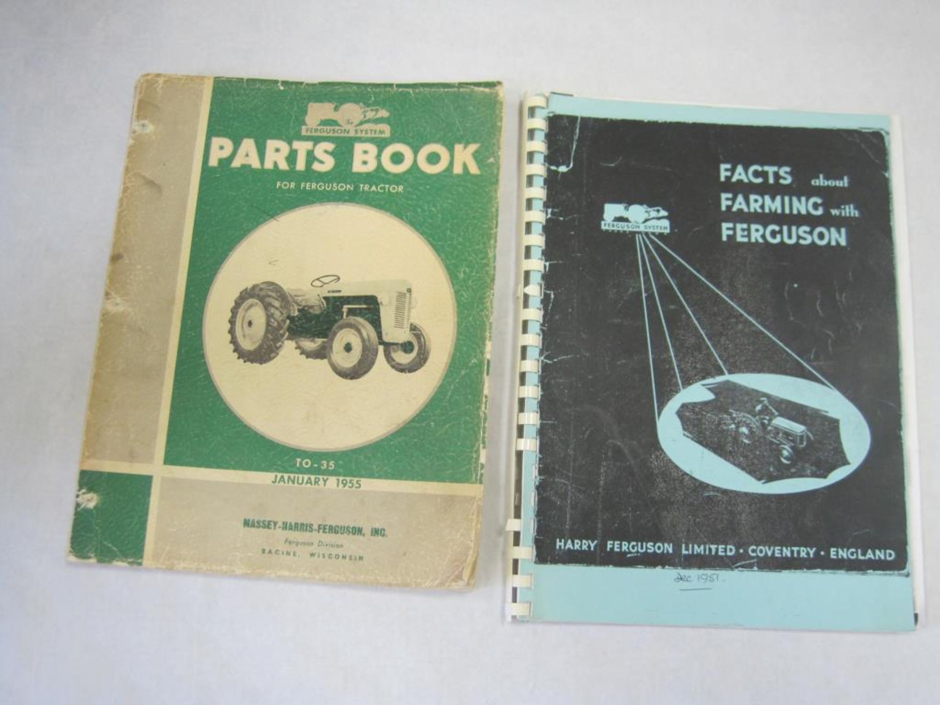 Ferguson TO-35 tractor parts book January 1995 100pp t/w photocopy December 1951 Facts About Farming