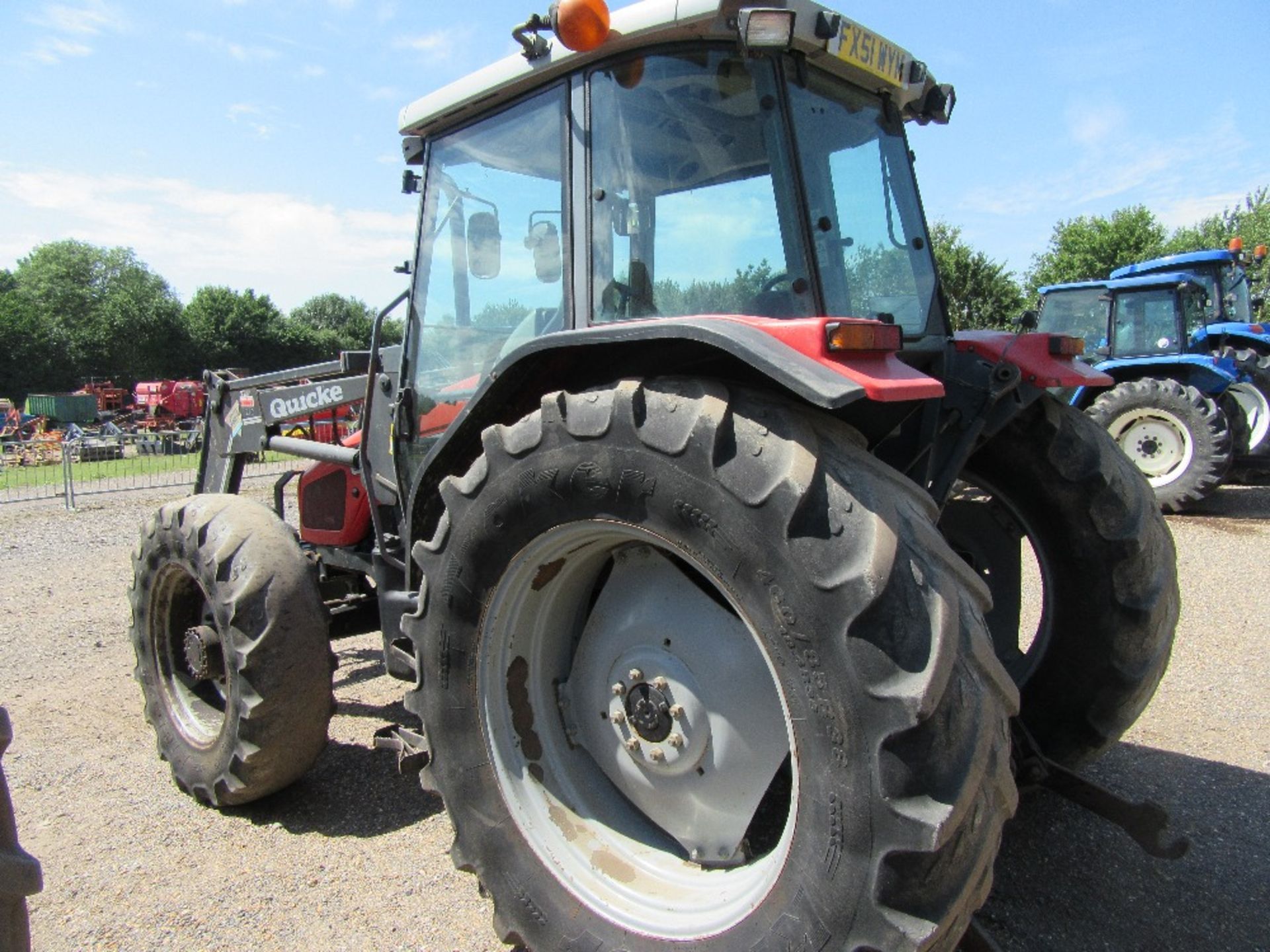 2001 Massey Ferguson 4355 Tractor With Quickie Loader. 4340 hrs. V5 will be supplied. Reg.No. FX51 - Image 7 of 13