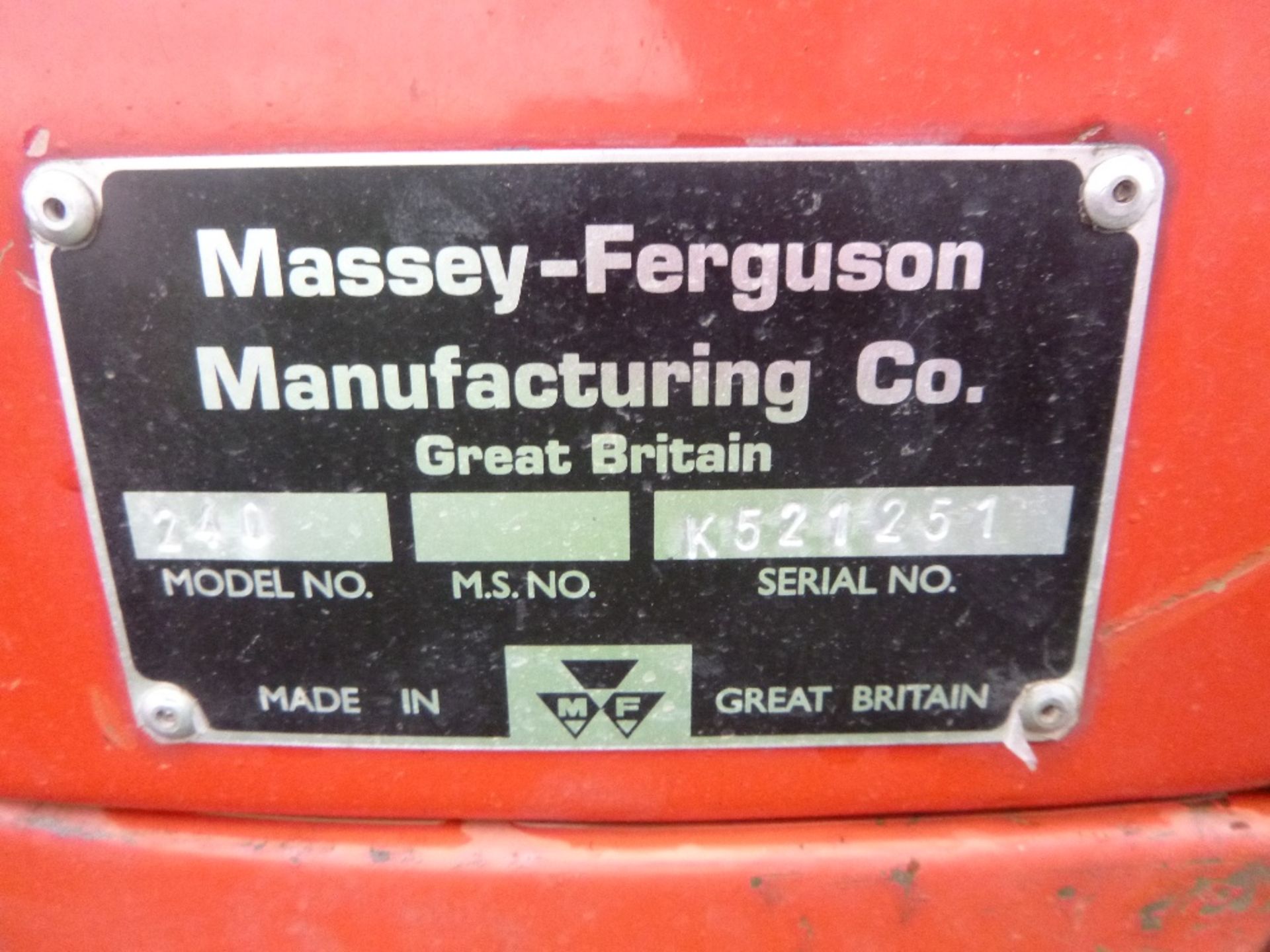 Massey Ferguson 240 - 2wd Tractor - LDS 345Y - Image 10 of 10