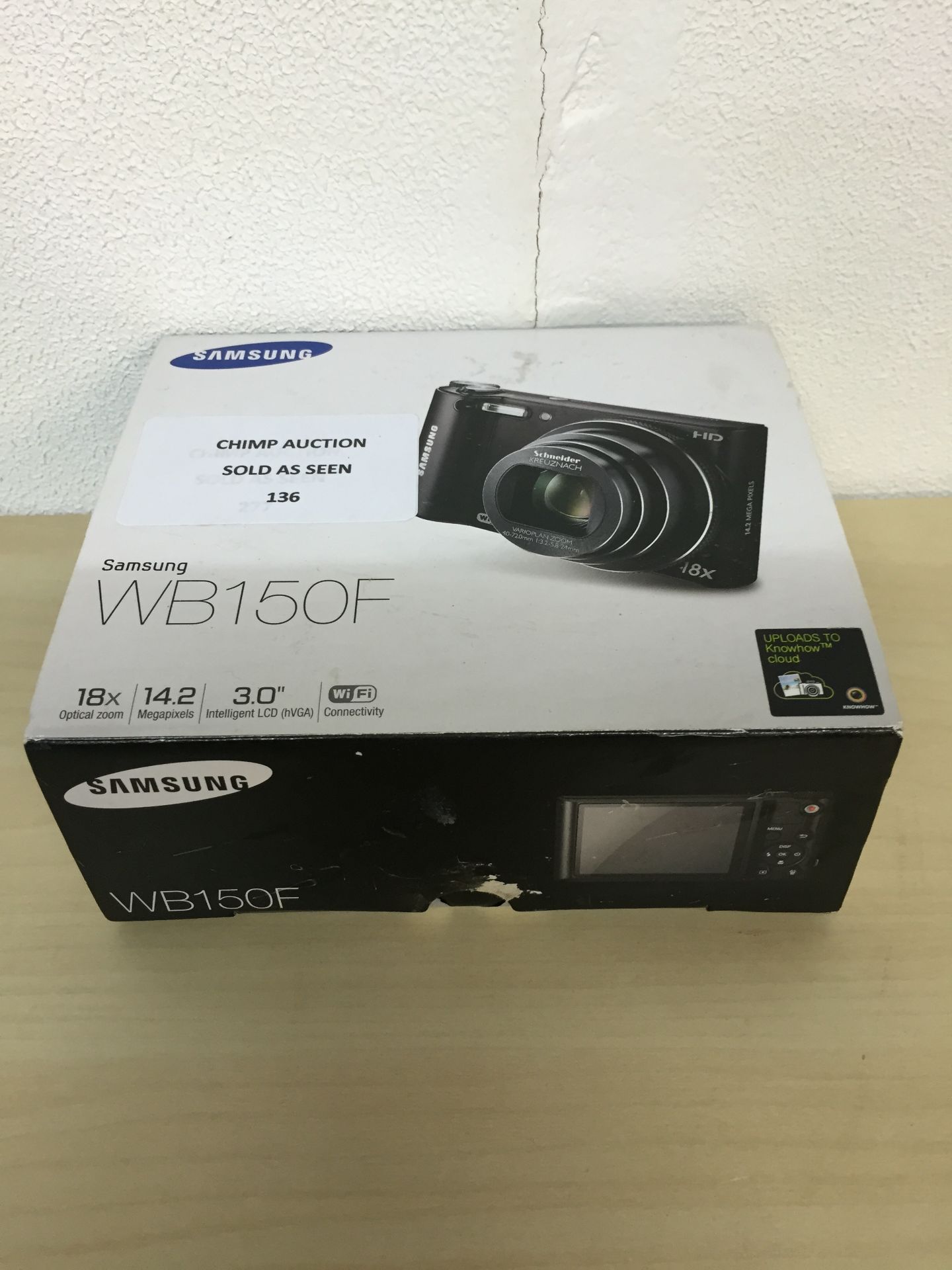 BOXED SAMSUNG WB150F HD WIFI DIGITAL CAMERA UNCLAIMED PROPERTY