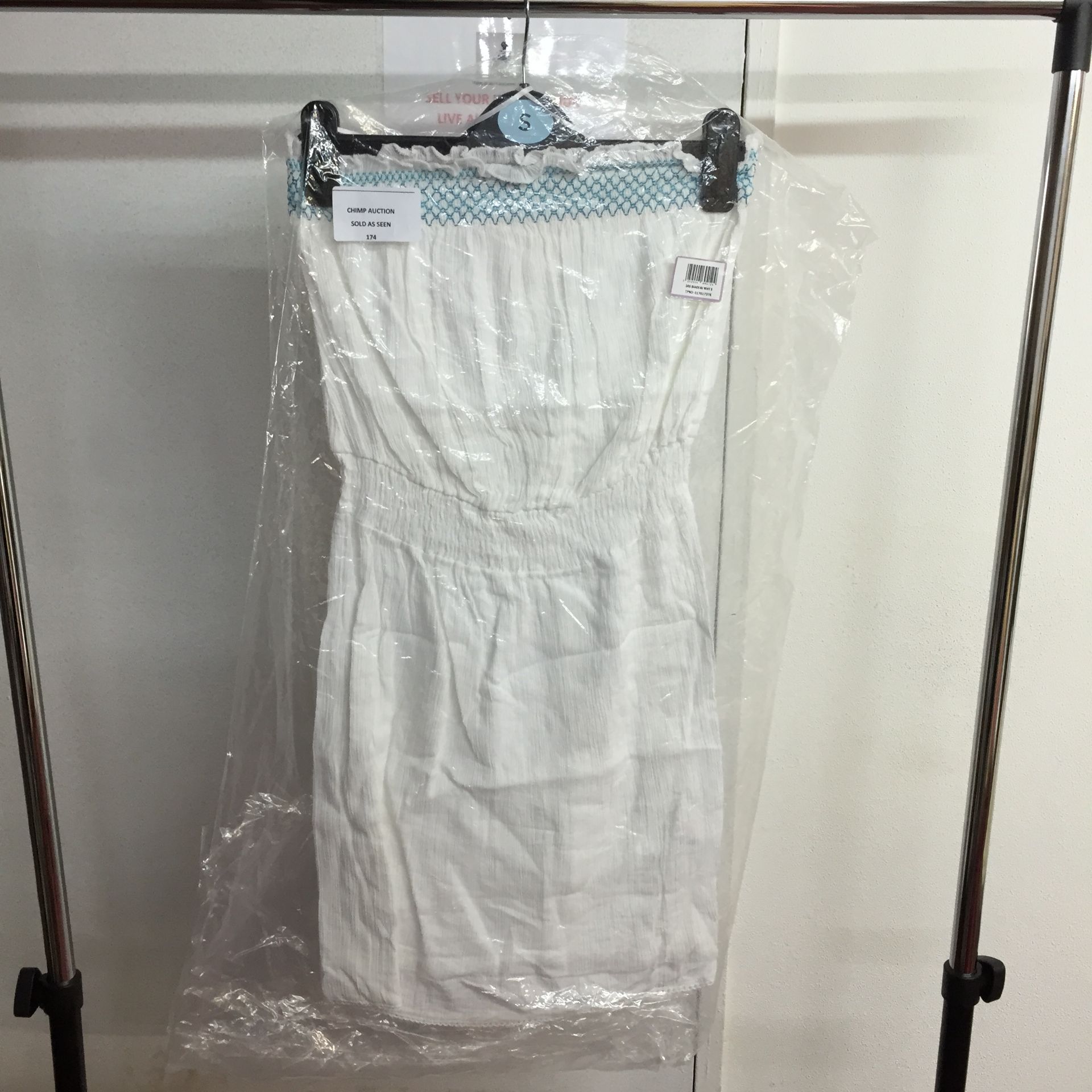 BRAND NEW WHITE BOOB TUBE DRESS SIZE SMALL