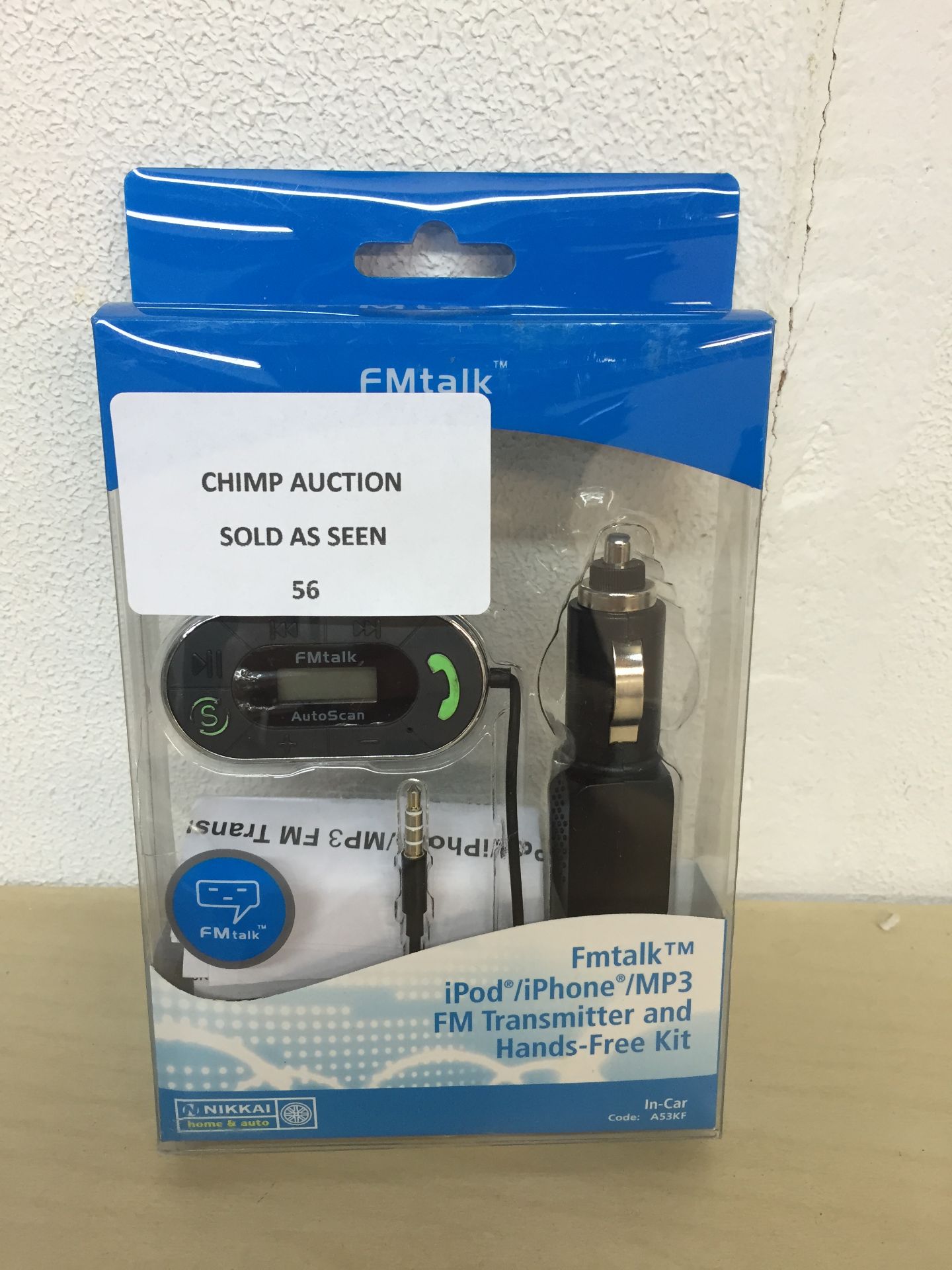 PACKAGED FM IPOD/ MP3/MOBILE PHONE IN-CAR HANDSFREE KIT RRP £29.99 CHANGE OF MIND RETURN