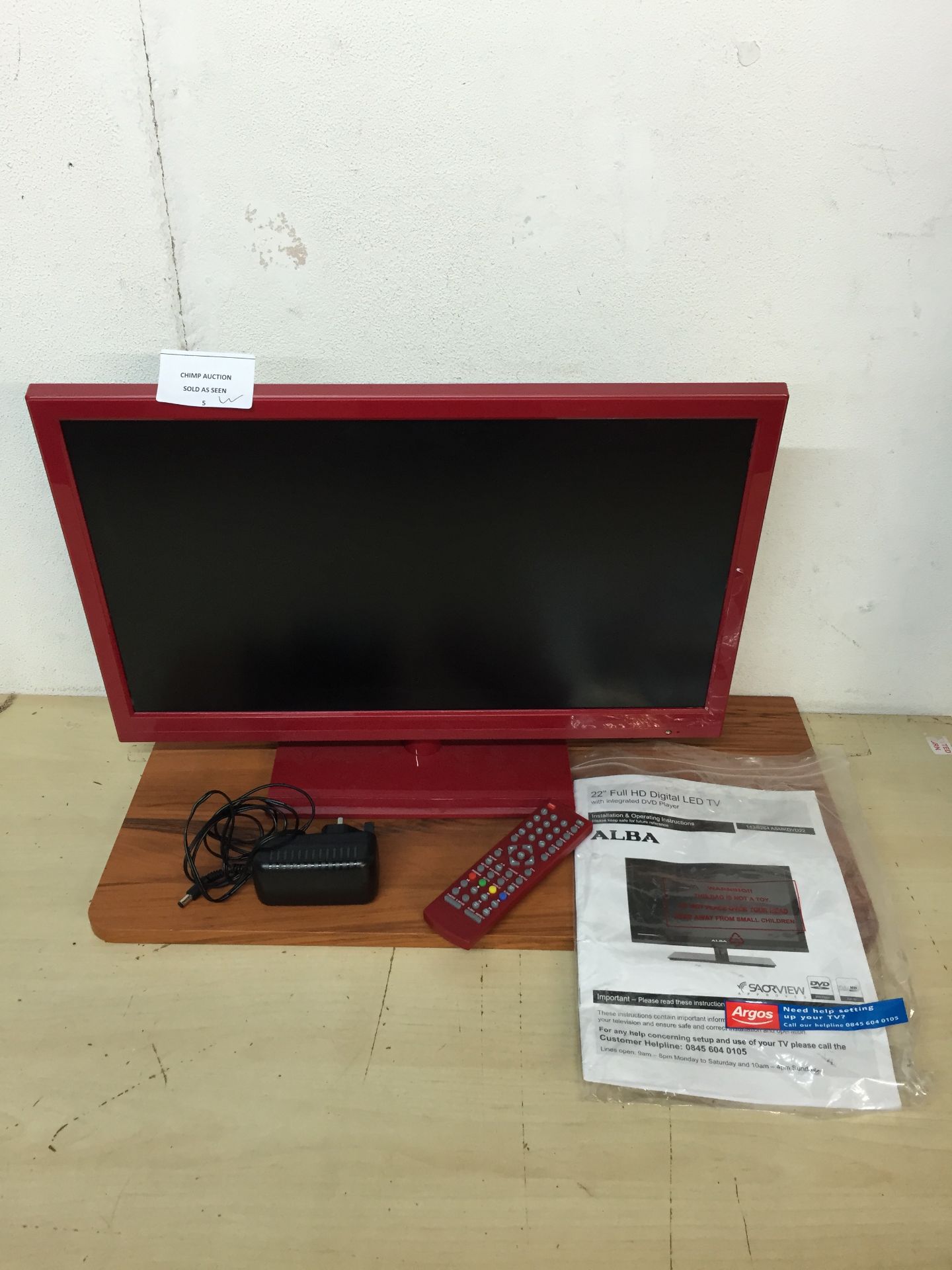 ALBA 22IN FULL HD LED TV & BUILT IN DVD COMBI RRP £159.99 PRE-OWNED