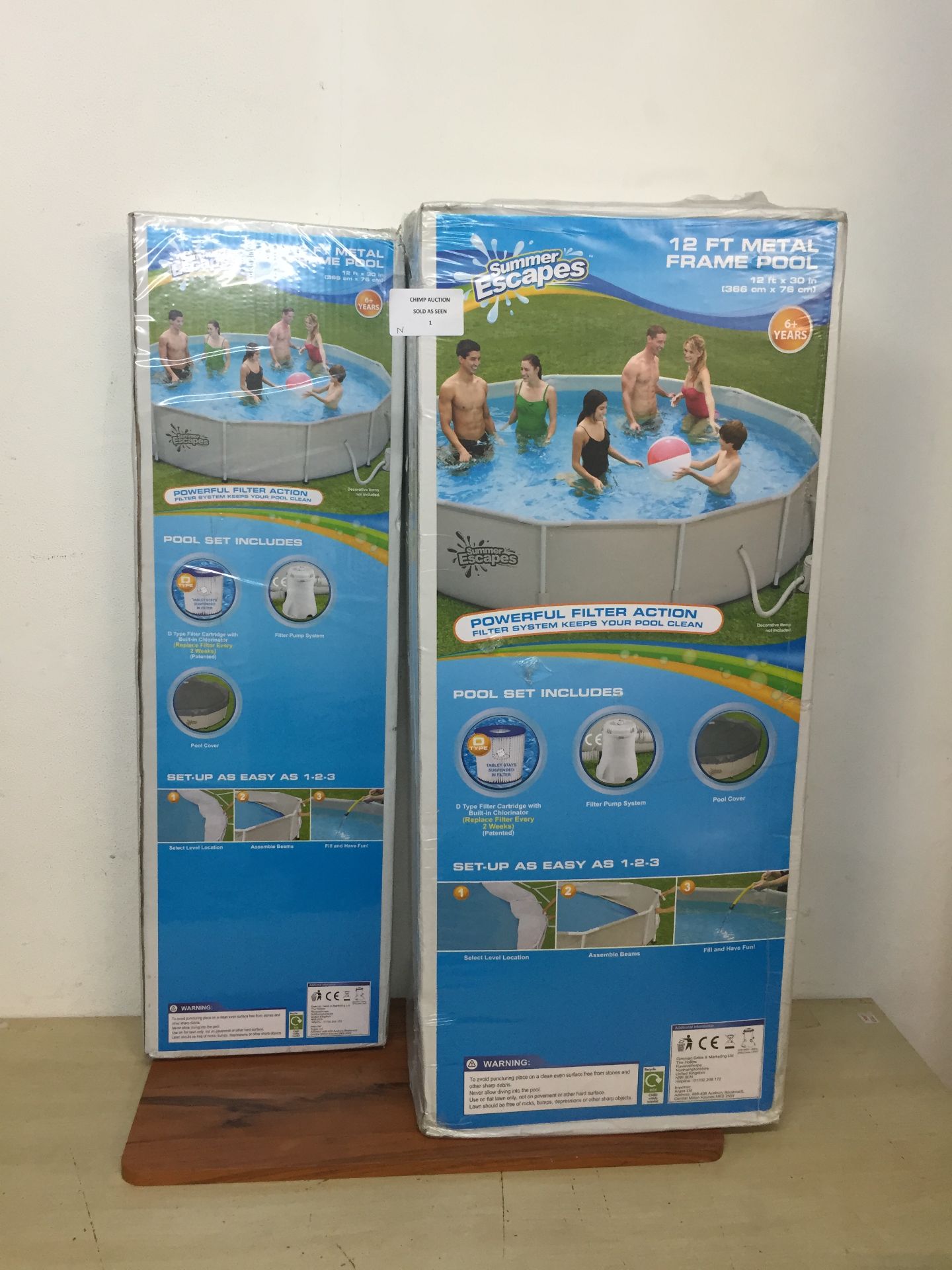 BRAND NEW & SEALED SUMMER ESCAPES 12FT METAL FRAME OUTDOOR POOL RRP £199.99
