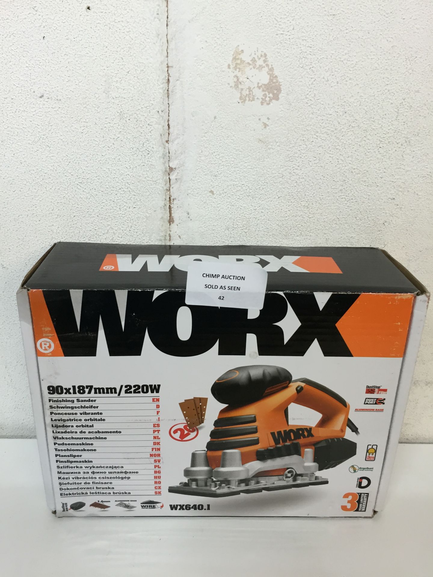 Worx WX640.1 1/3 Sheet Finishing Sander - 220W RRP £49.99/ PRE-OWNED