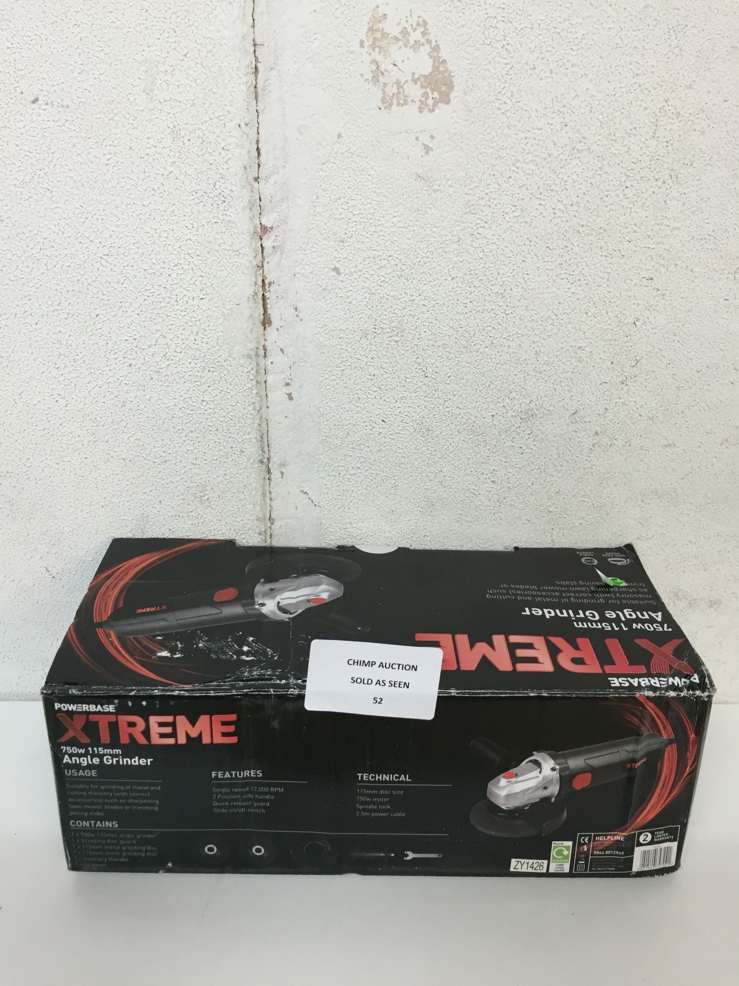 XTREME 750W 115mm Angle Grinder RRP £39.99/ UNTESTED