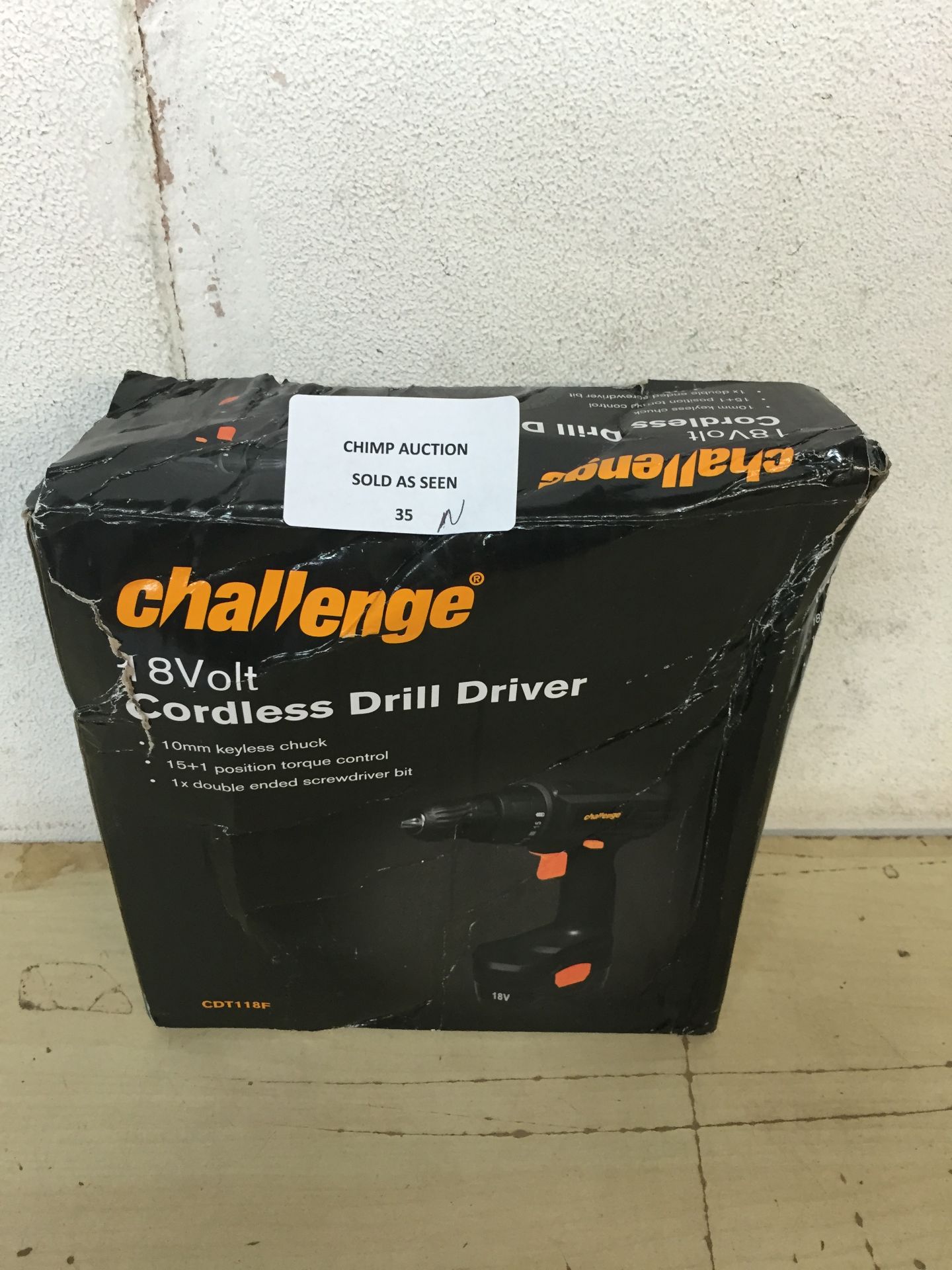 BRAND NEW Challenge Cordless Drill Driver - 18V RRP £29.99/ DAMAGED BOX