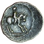 Tasciovanos Regal Rider. c.25BC-AD10. Celtic silver unit. 14mm. 1.31g.