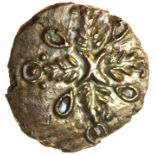 Tasciovanos Quatrefoil. c.25BC-AD10. Celtic gold quarter stater. 12mm. 1.32g.