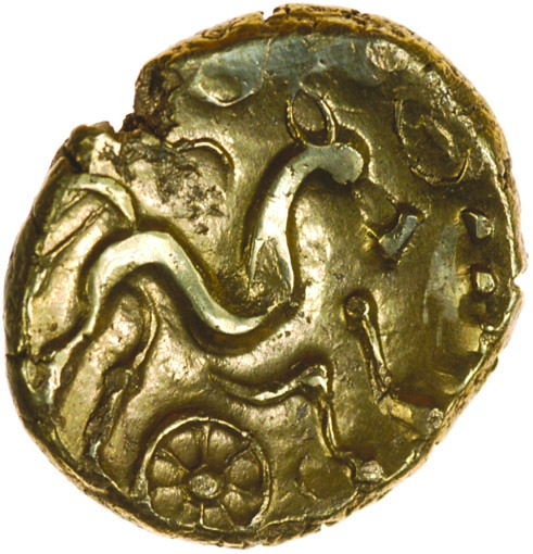 Selsey Two Faced. c.55-45 BC. Celtic gold stater. 15-17mm. 6.07g. - Image 2 of 2