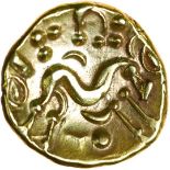 Gallic War Uniface. c.58-57 BC. Celtic gold stater. 17mm. 6.29g.