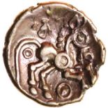 Addedomaros Floral. c.45-25 BC. Celtic gold quarter stater. 13mm. 1.36g.