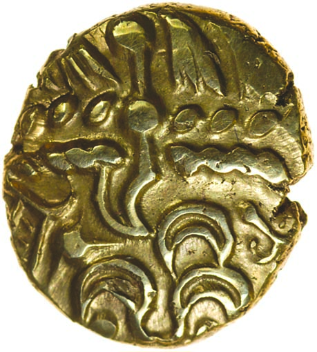 Selsey Two Faced. c.55-45 BC. Celtic gold stater. 15-17mm. 6.07g.