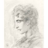 Simeon Solomon (1840-1905)
Head of a woman, in profile, facing left
signed with initials and