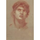 Sir William Blake Richmond, R.A. (1842-1921)
Female head study, looking up
signed, indistinctly