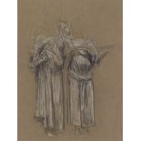 Frederic, Lord Leighton, P.R.A., R.W.S. (1830-1896)
Study of three standing draped female figures