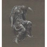 Evelyn De Morgan (1855-1919)
A study of Grief, for 'In Memoriam'
black and white chalk on grey-brown