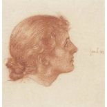 Sir Edward John Poynter, Bt., P.R.A., R.W.S. (1836-1919)
Head of a young woman, facing right