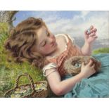 Sophie Anderson (1823-1903)
The Thrush's Nest
signed with initials (lower left)
oil on canvas
8 ¼