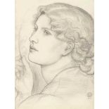 Dante Gabriel Rossetti (1828-1882)
Study of a female head, in three-quarter-profile to the left,