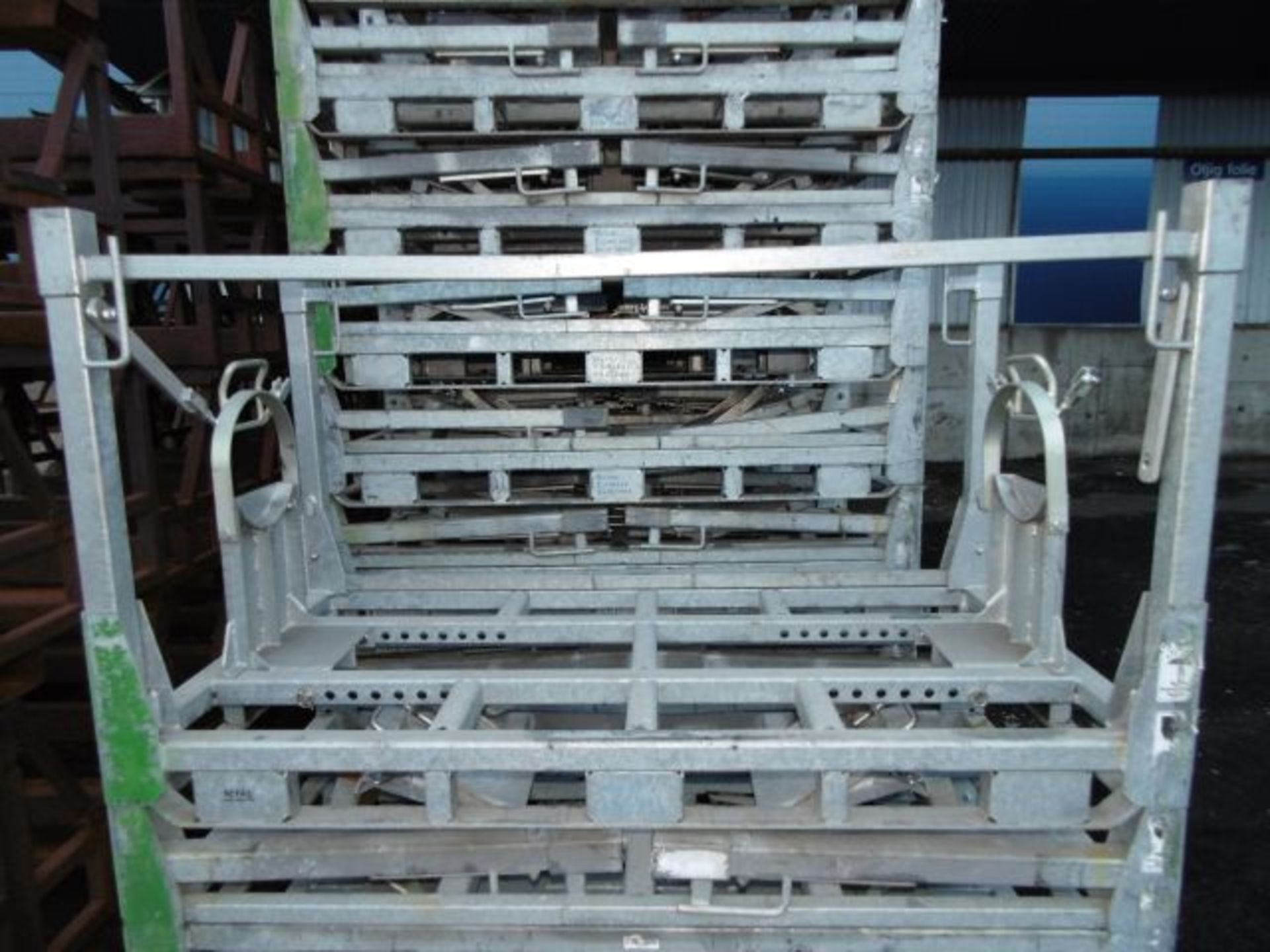 * 20 x Folding/Stackable Galvanised Steel Stillages; each 1950 x 1000mm. Loaded onto Buyer's