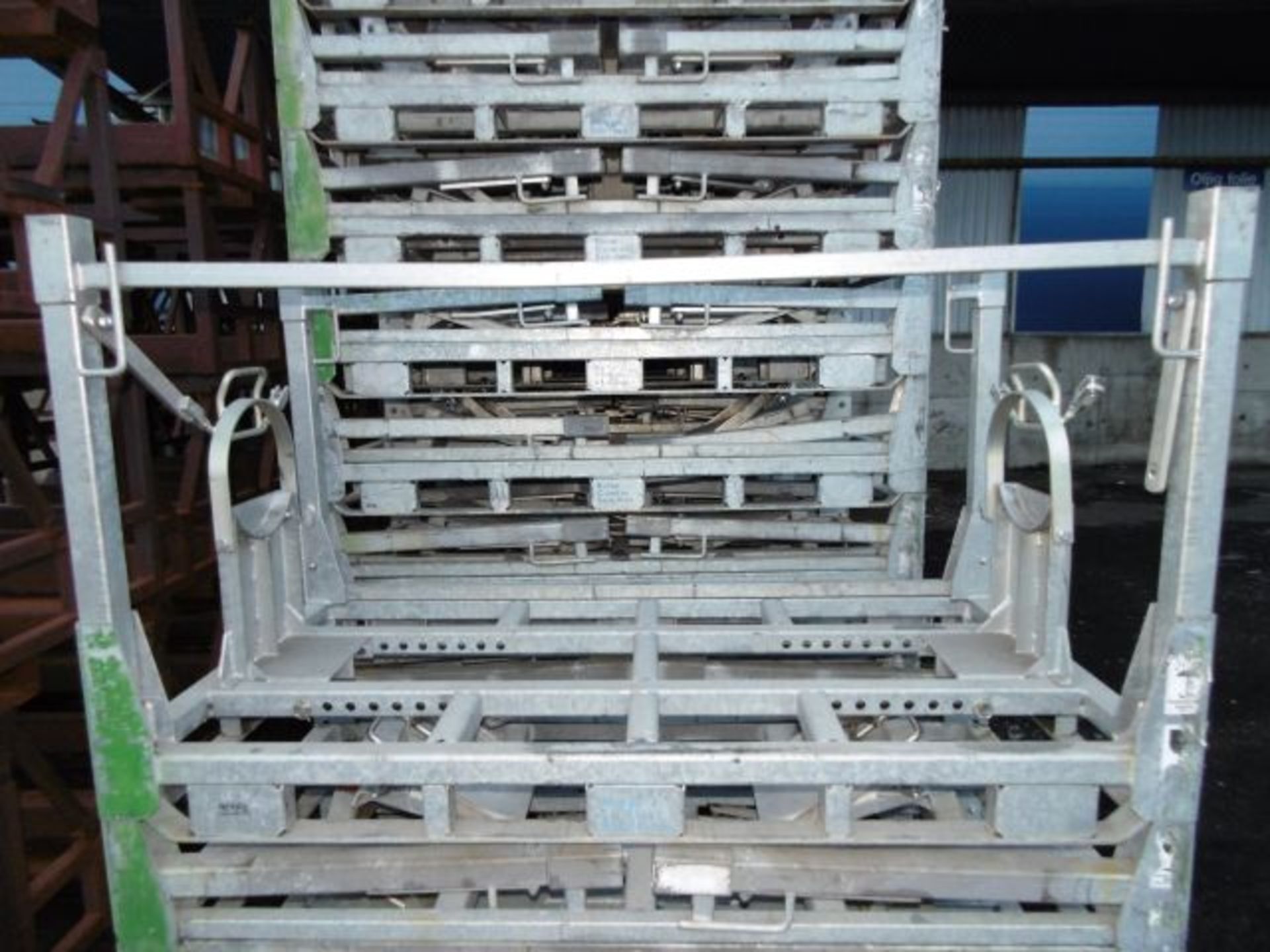 * 20 x Folding/Stackable Galvanised Steel Stillages; each 1950 x 1000mm. Loaded onto Buyer's